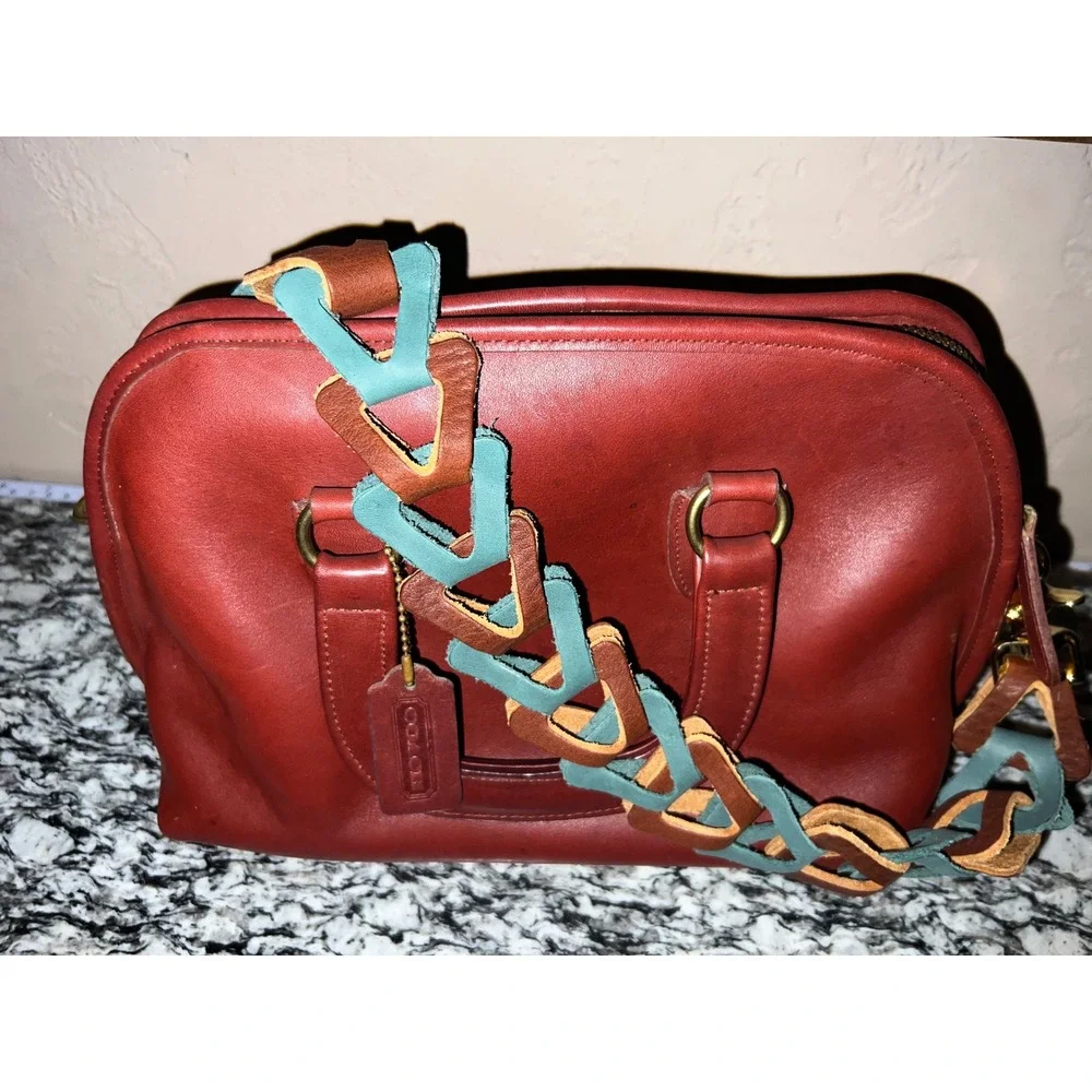 Vintage Coach Baxter 9903 Bordeaux Burgundy Glove Tanned Leather Satchel USA KMM
