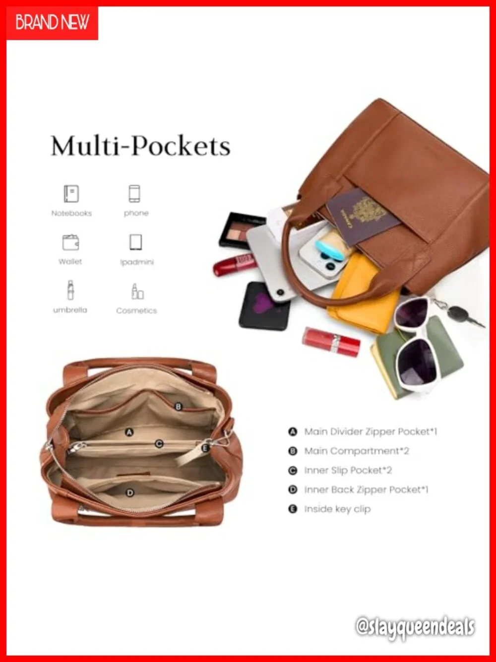Genuine Leather Satchel Tote Crossbody Bag Women