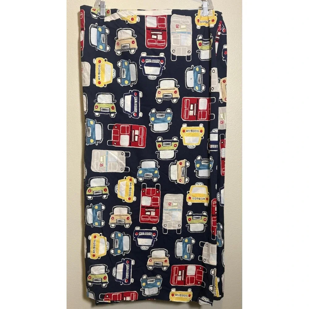 Pottery Barn Kids Transportation Duvet Cover Full-queen Navy Blue Car Bus Truck‎