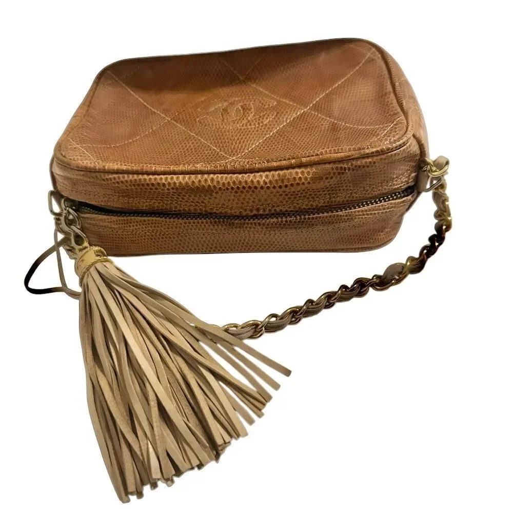 CHANEL tan leather