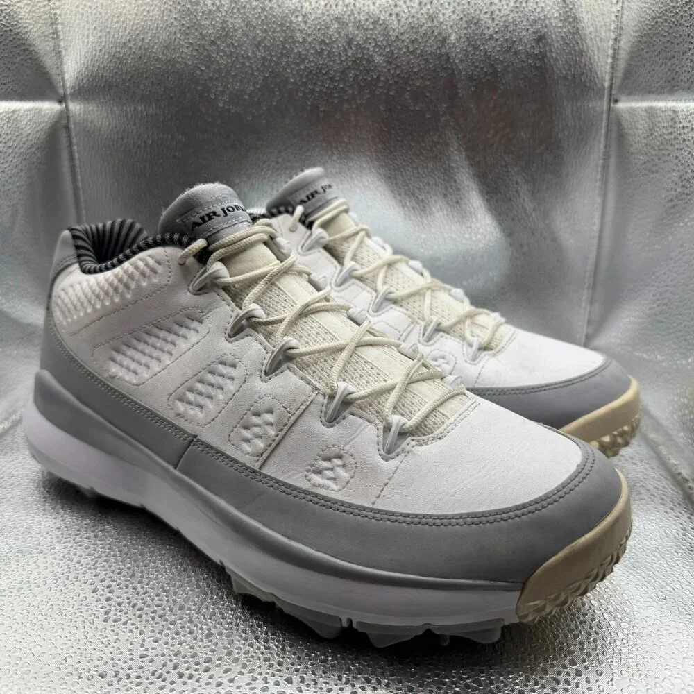 Size 11 Nike Air Jordan Retro 9 White‎ Wolf Gray Mens Golf Sneakers 833798-103