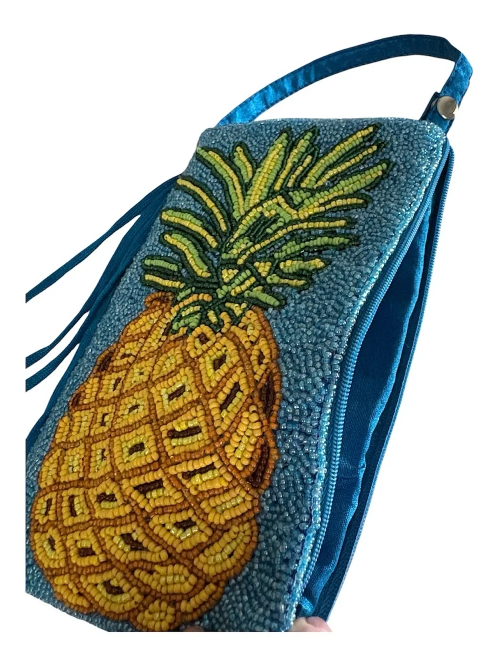 Bamboo Trading Company Pineapple Crush Beaded Wristlet / Crossbody Bag
