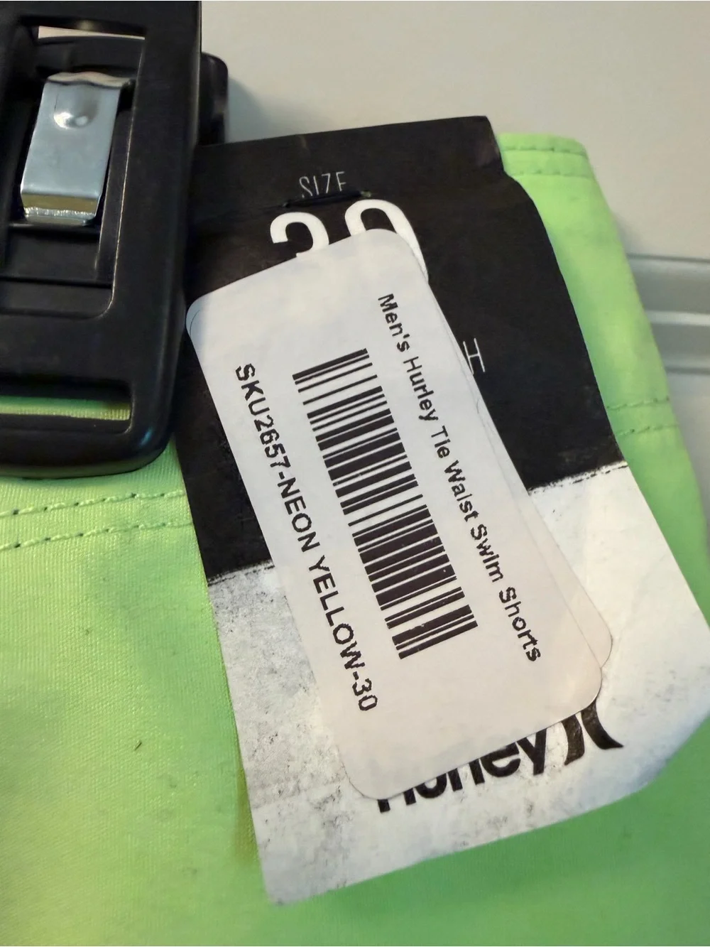 NWT Hurley Men’s Neon Lime Green Swim Shorts size 30