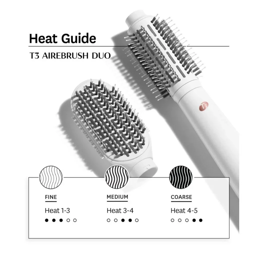 T3 AIREBRUSH DUO Dual-Attachment‎ Blow Dry Brush NWT