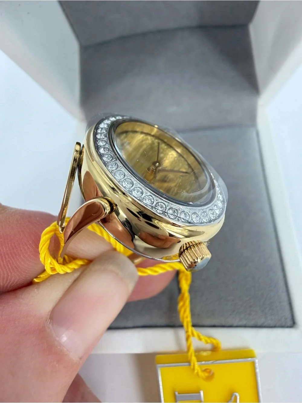 Invicta Mini Angel Women's Ring Watch  24mm. Gold Crystal Trim