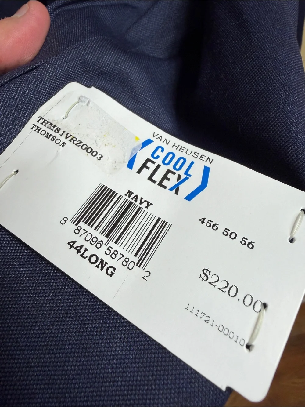 NWT Van Heusen Cool Flex Slim Fit Suit Jacket Navy 44L Blue