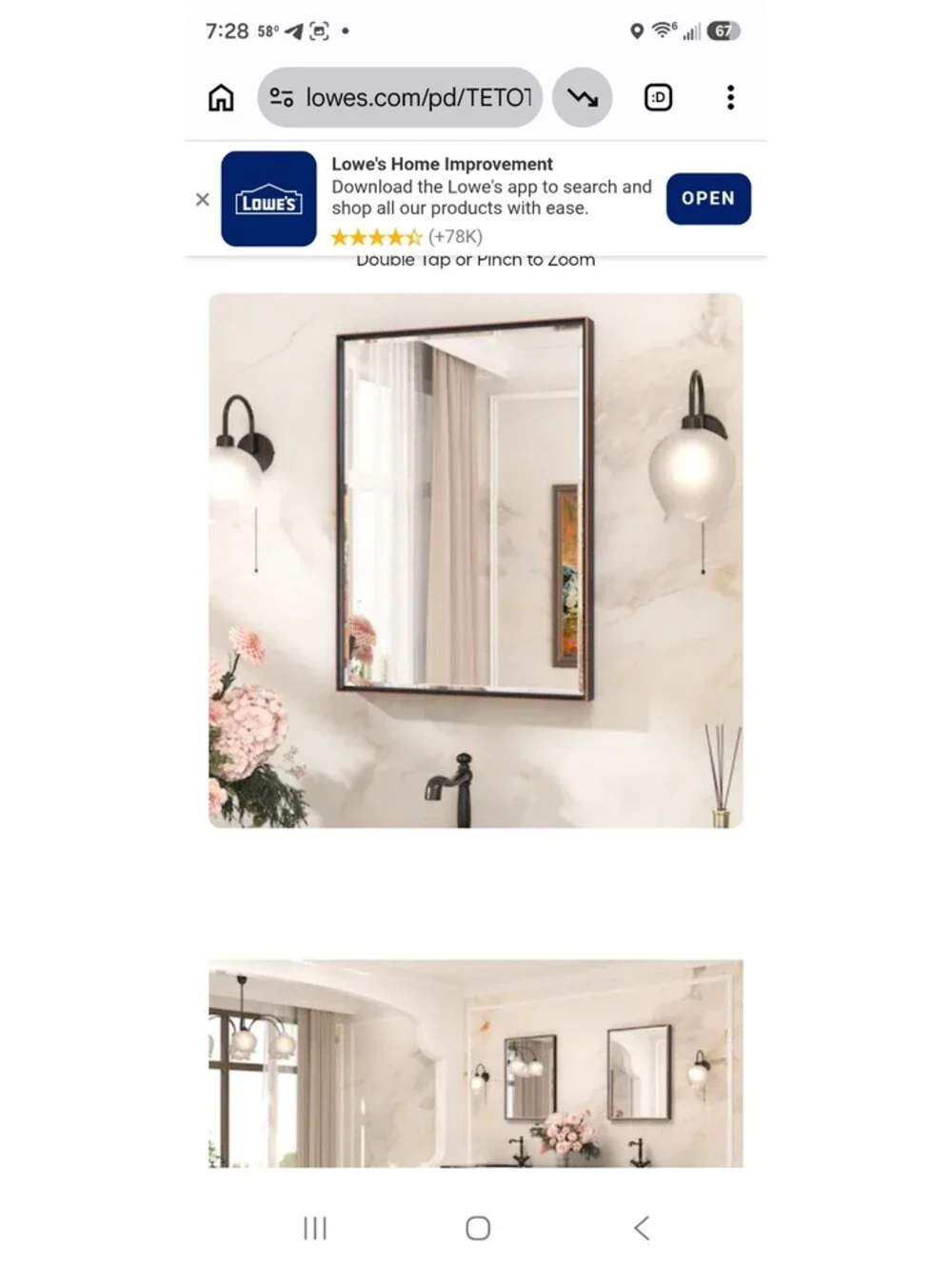 TETOTE 22x30 Inch Oil Rubbed Bronze Beveled Bathroom Vanity Mirror Metal Framed