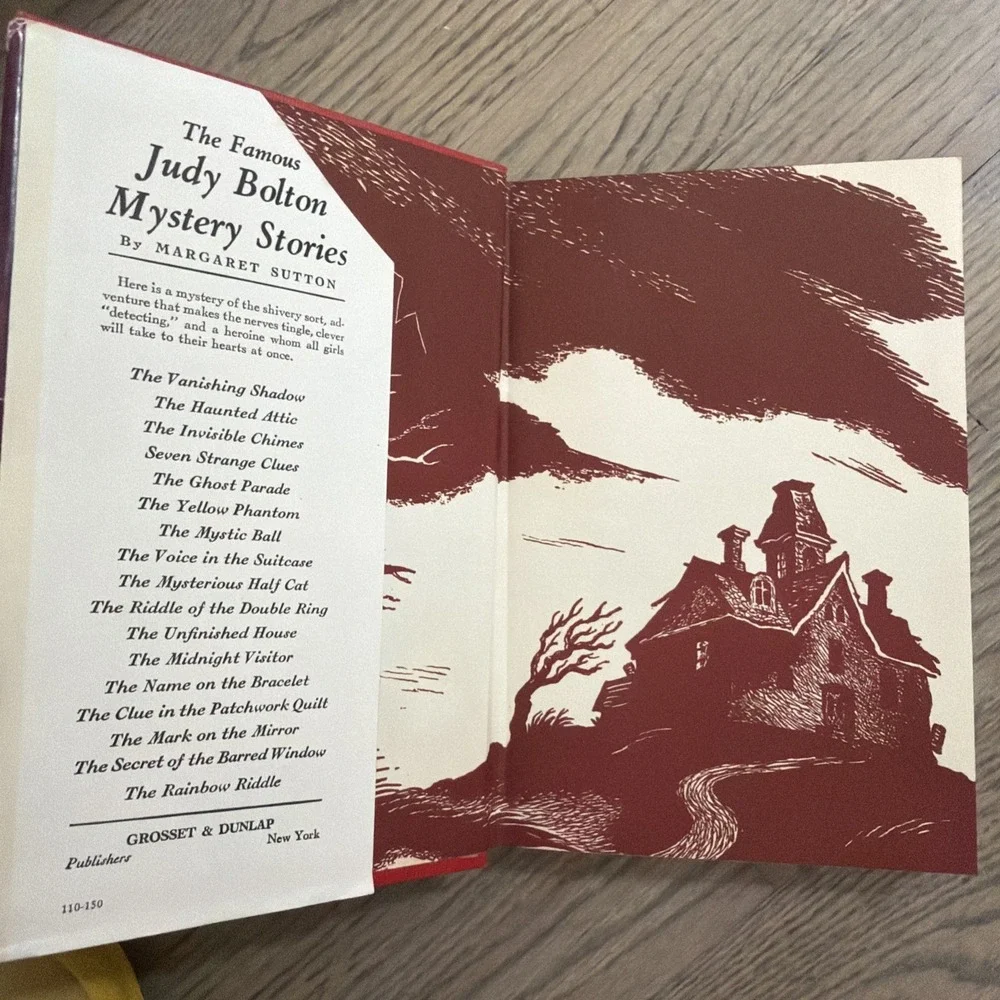 The Mark on the Mirror, Judy Bolton Myster, by Margaret Sutton HC/DJ 1942 Red‎