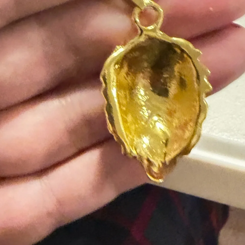 Gold Lion Head Necklace.