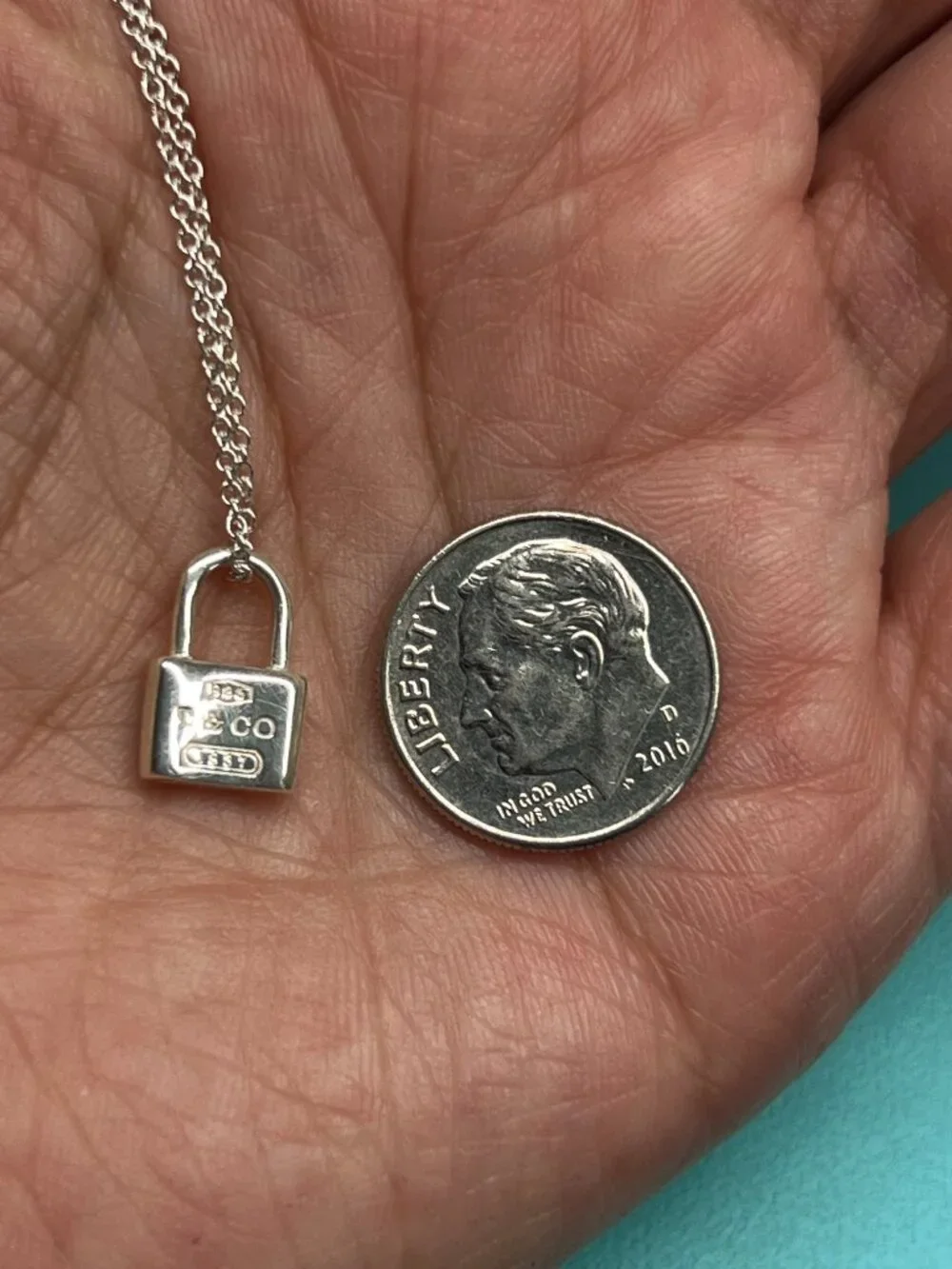 NWOT - Tiffany & Co. 1837 Iconic Lock Pendant Necklace Sterling Silver 925