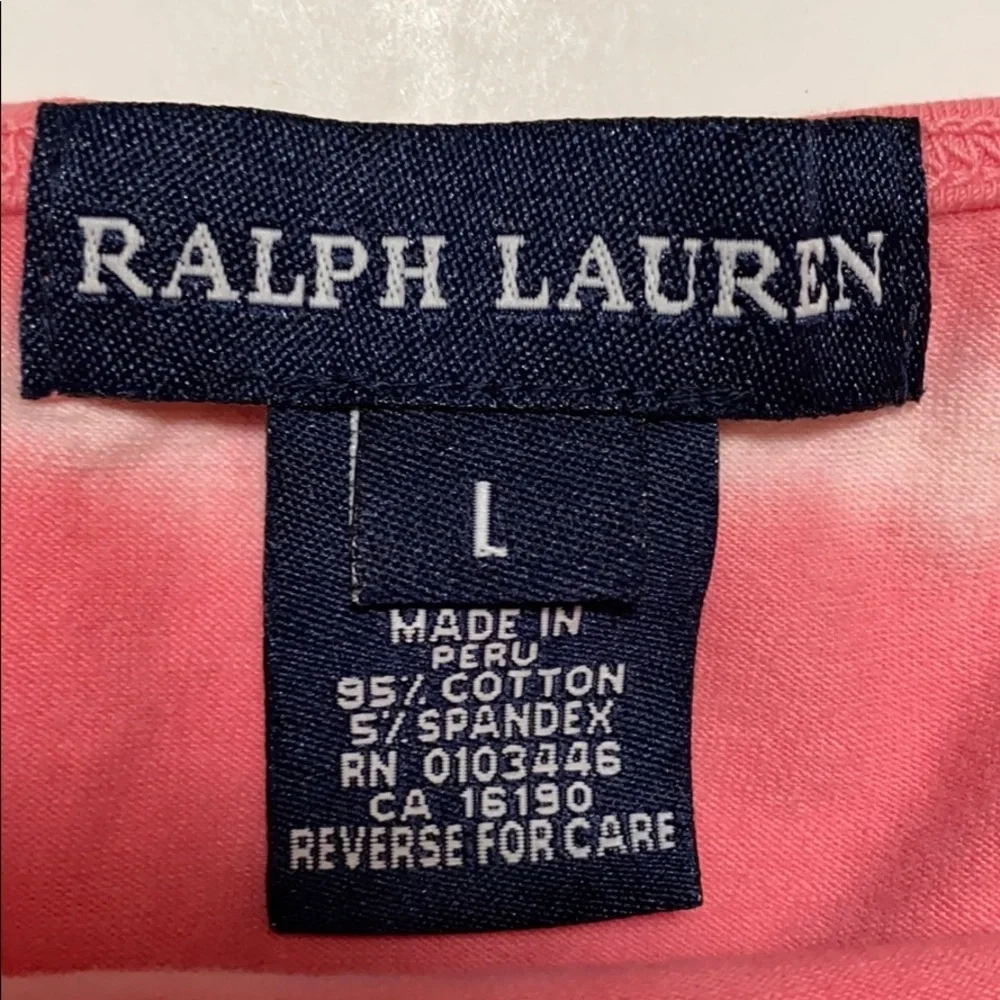 NWT Ralph Lauren pink tie dye backless top size: L