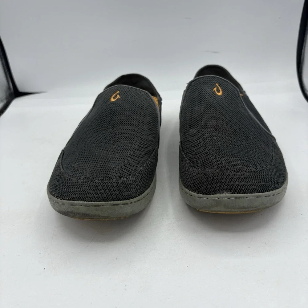 Olukai Boat‎ Shoes Mens Size 9.5 Nohea Mesh Navy Blue Orange Slip On Slide
