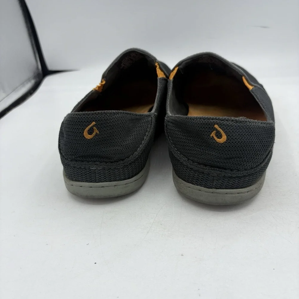 Olukai Boat‎ Shoes Mens Size 9.5 Nohea Mesh Navy Blue Orange Slip On Slide