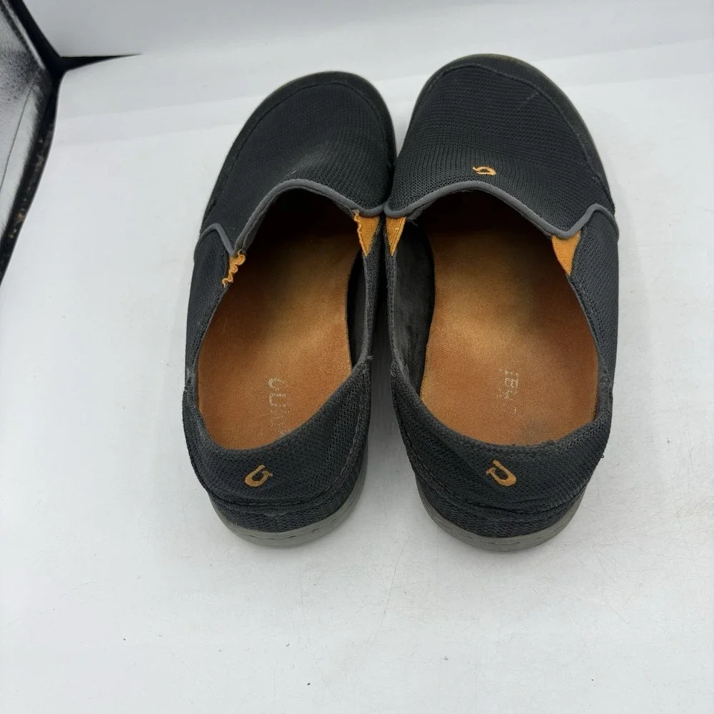Olukai Boat‎ Shoes Mens Size 9.5 Nohea Mesh Navy Blue Orange Slip On Slide