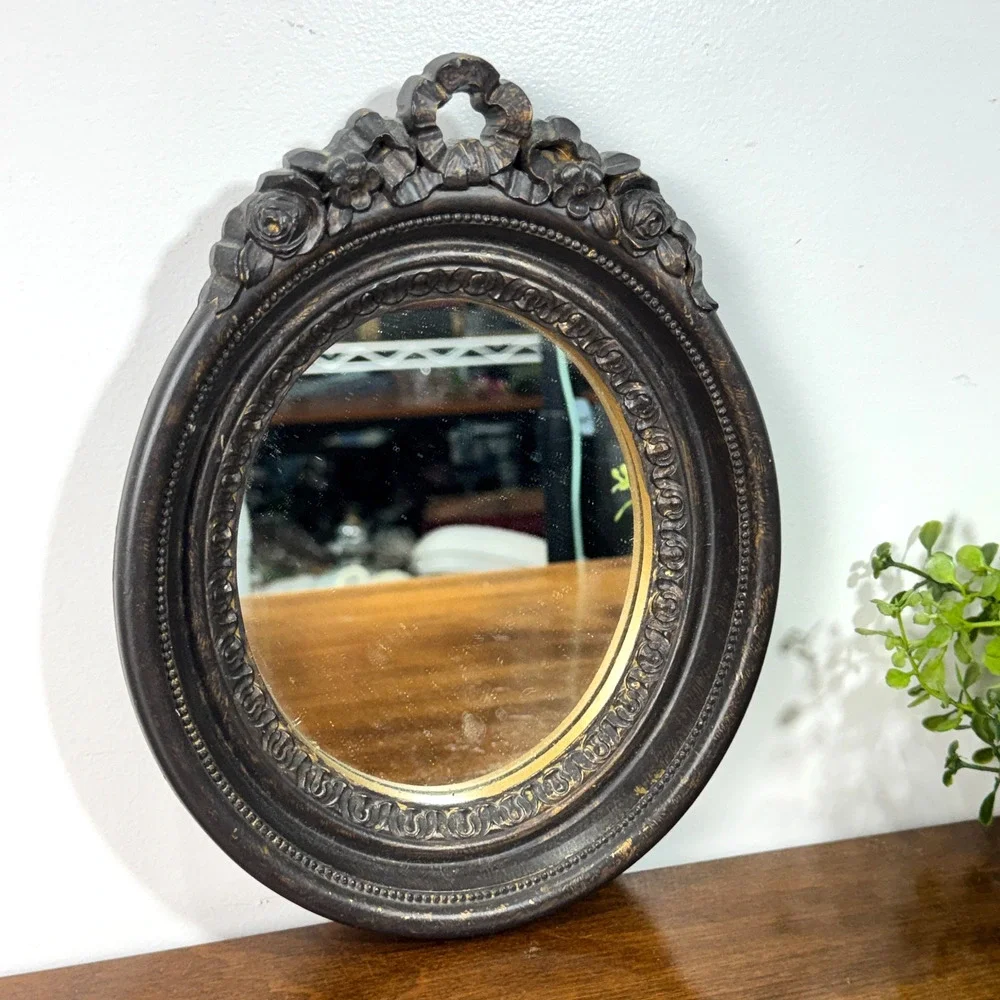 Vintage Home Interiors Ornate Frame Mirror Wall Hanger 1982 7x9