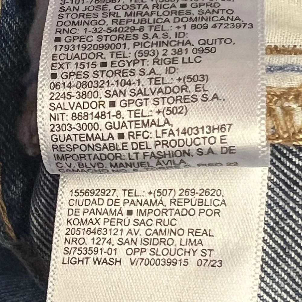 Old Navy Girls Jeans 14 Slouchy Straight High Rise Light Wash Adjustable Waist