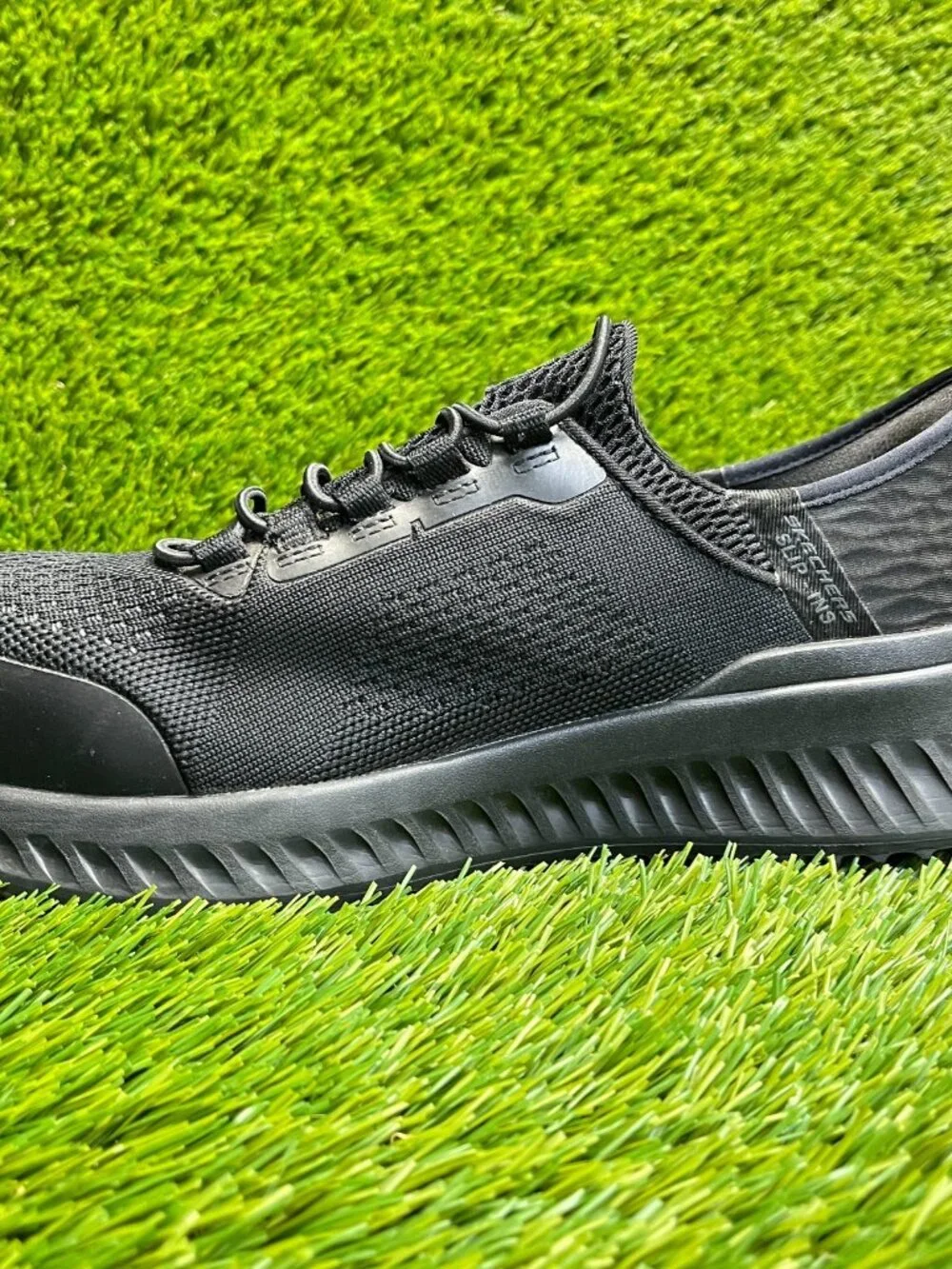 Skechers‎ Tilido-Fletchit Mens Size 7E Black Composite Toe Work Slip-Ins Shoes