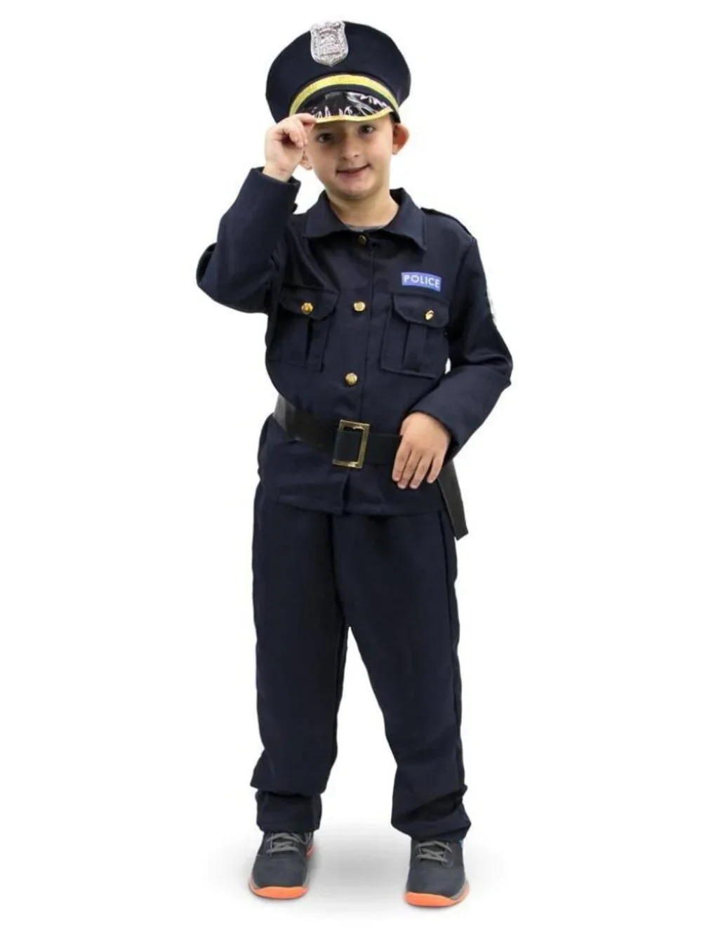 LIKE NEW IN PACKAGE 4PC PLUCKY POLICE OFFICER KIDS COSTUME SIZE 5-6