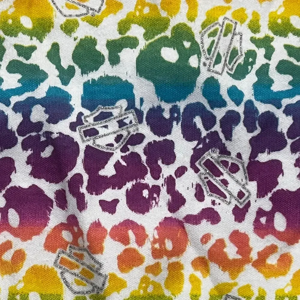 Harley Davidson‎ Baby Rainbow Leopard Bodysuit Sleeveless Girl 6-9 Months