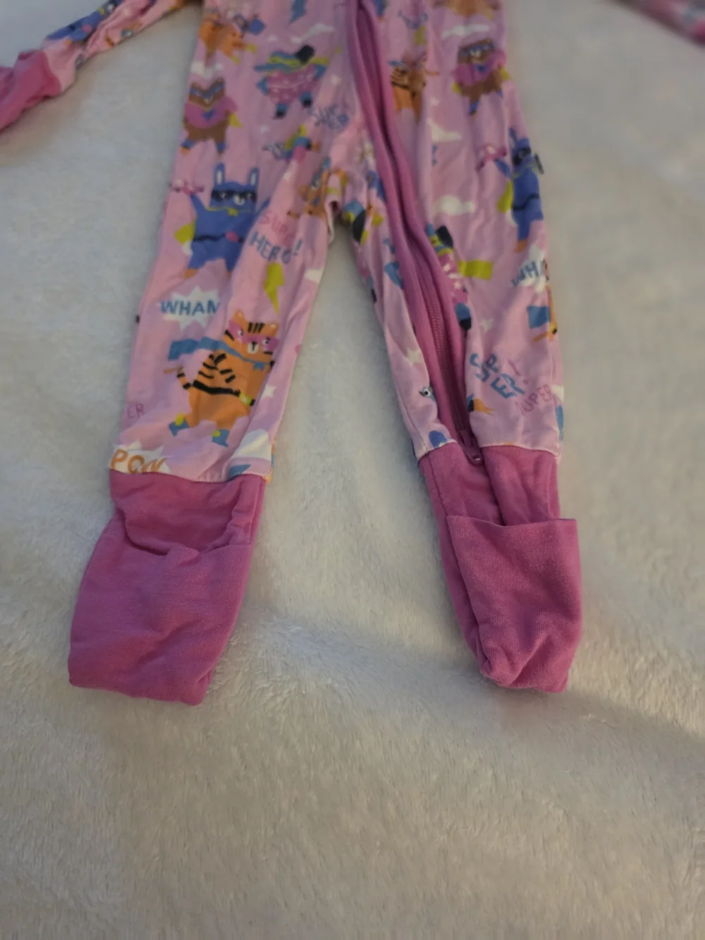 Little Sleepies Pink Sleepy Superheroes Bamboo Zippy 0-3m