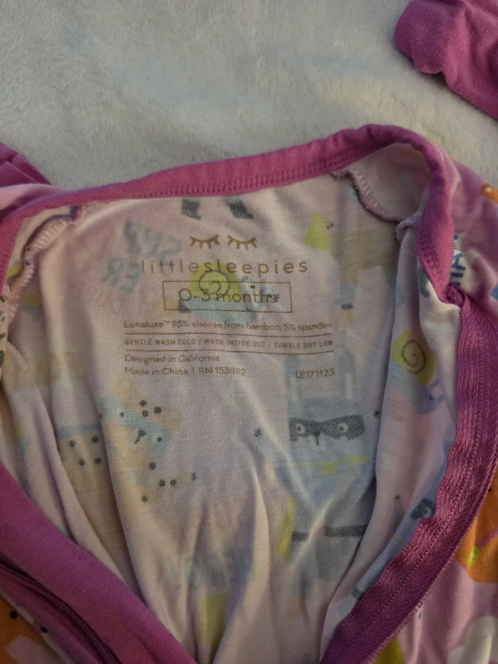 Little Sleepies Pink Sleepy Superheroes Bamboo Zippy 0-3m