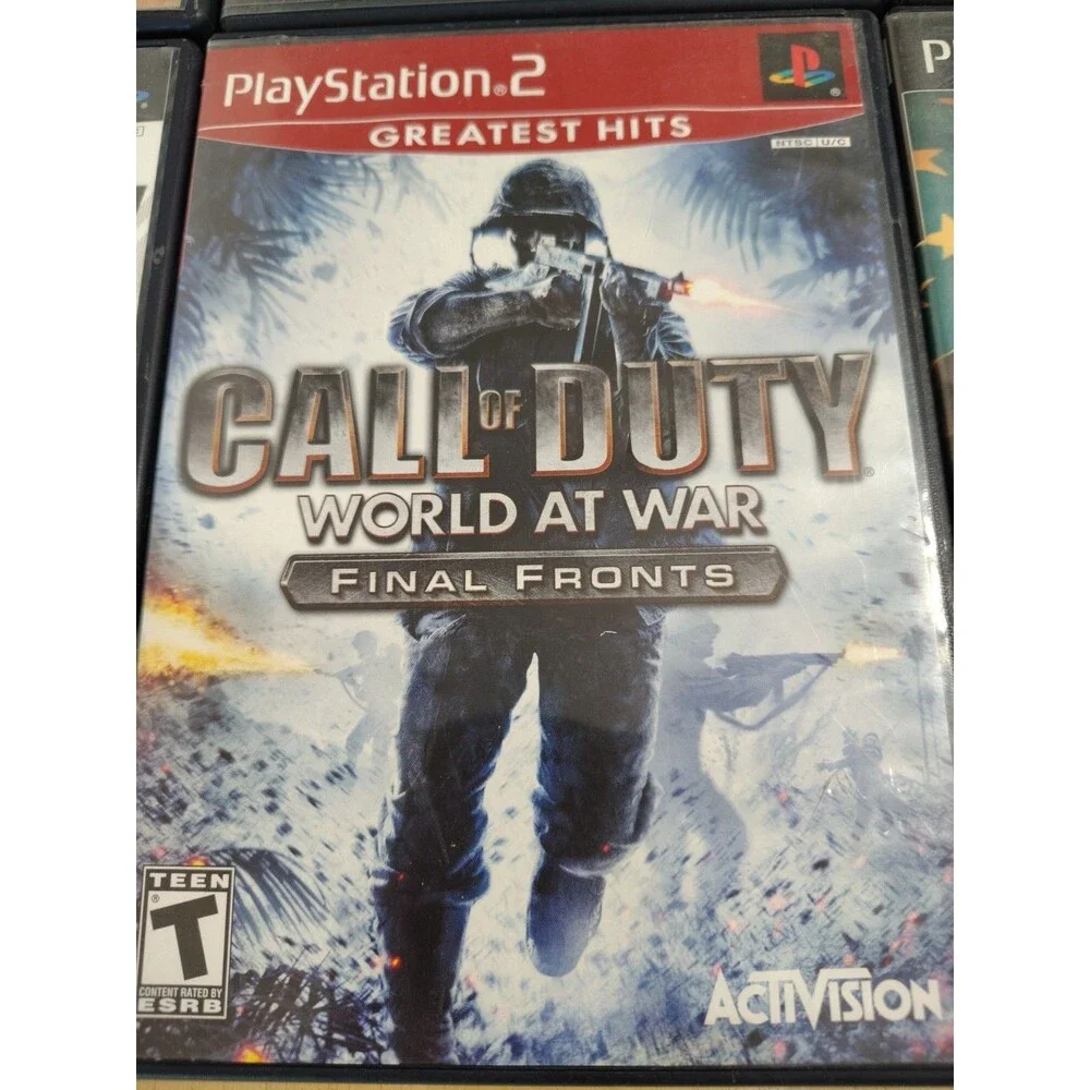 Playstation 2 Lot 7 Games W/Cases Call Of Duty Monster Bass Desert Storm Nascar