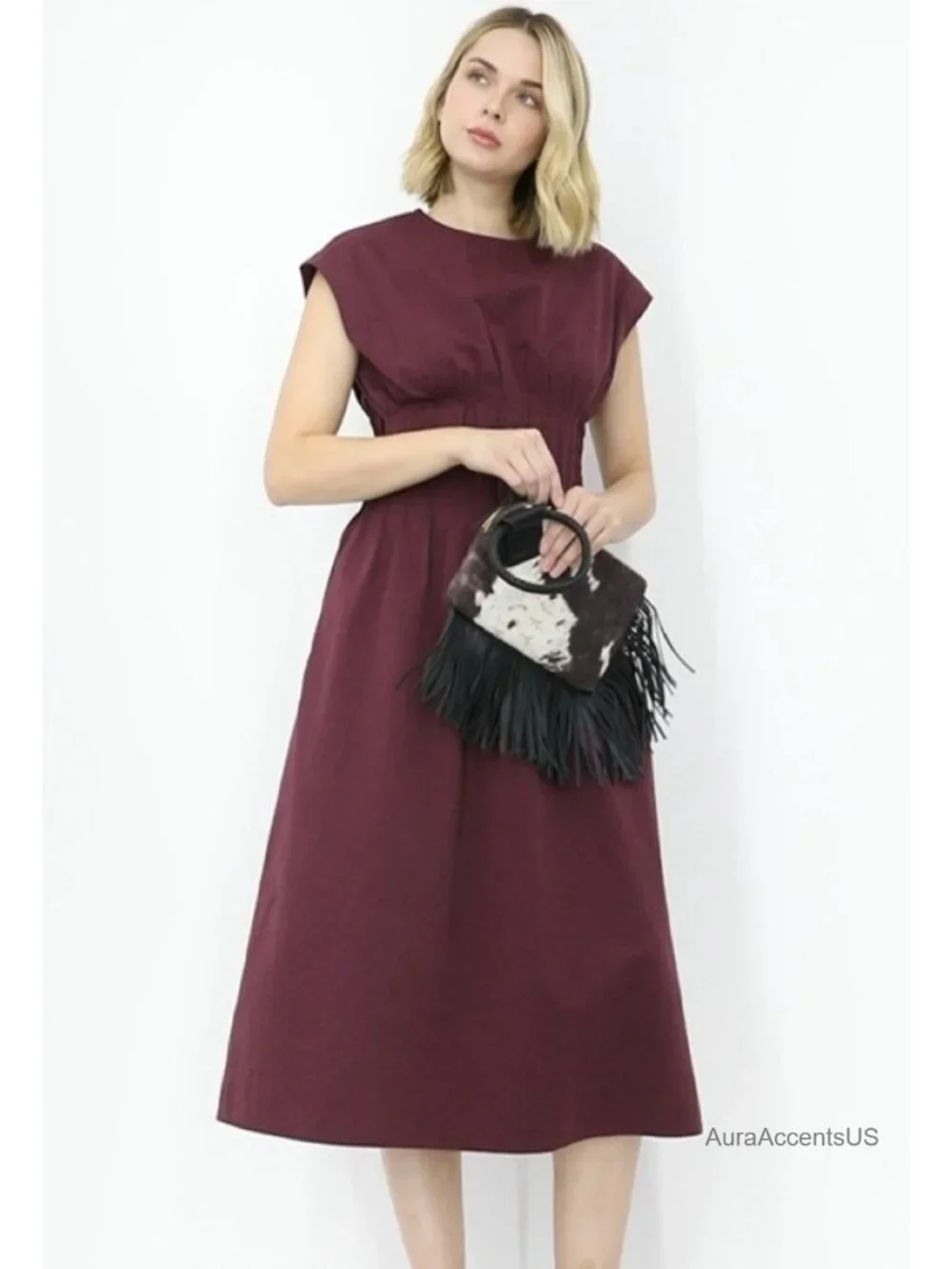 Womens Vegan Leather Clutch Wristlet Evening Bag with Hand Strap