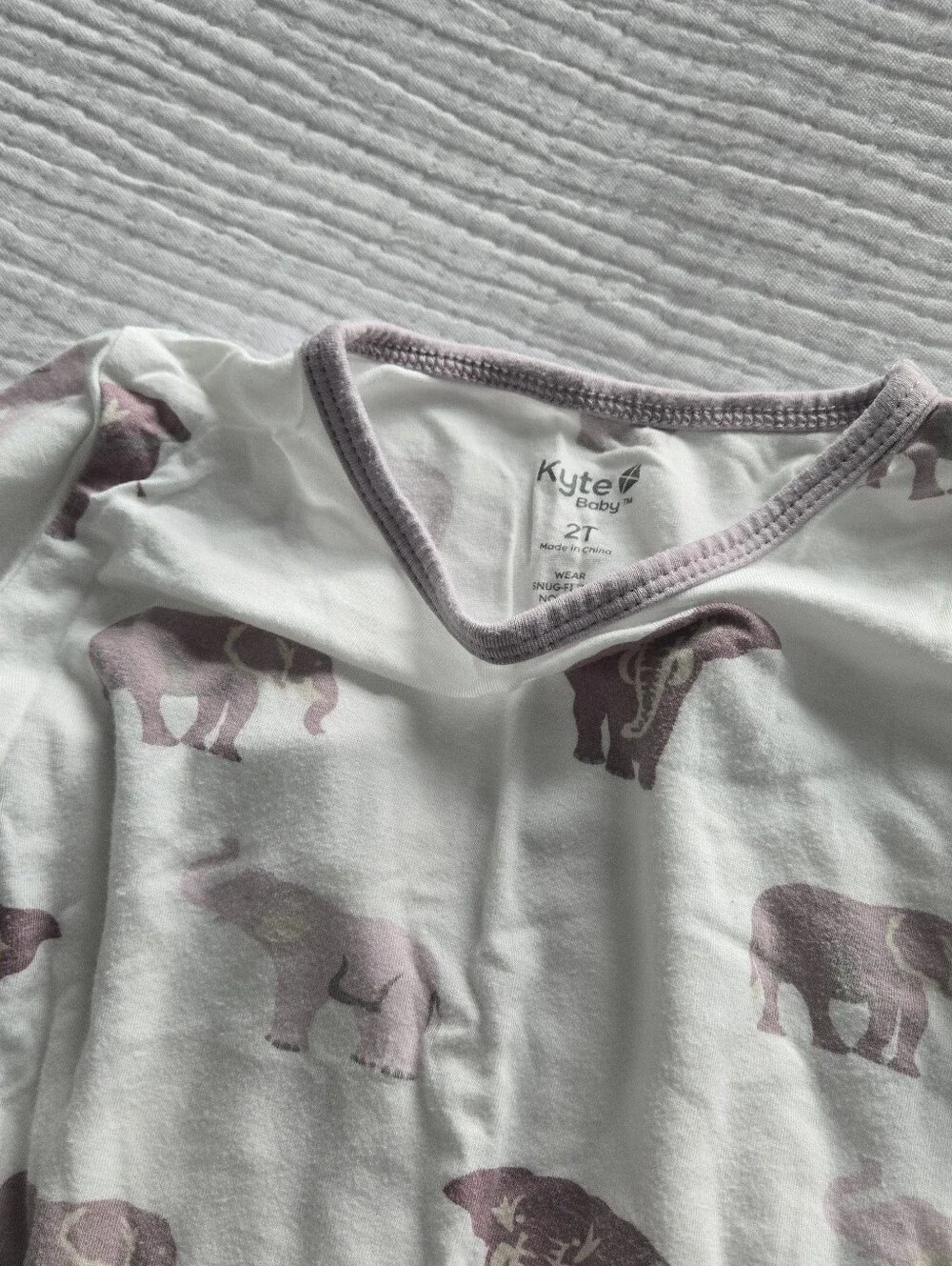 Kyte Baby Long Sleeve Pajamas in Elephant — 2T (Shrunk - Fits Like 12-18mo)