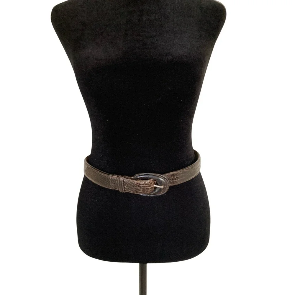 Womens Genuine Brown Alligator Belt Size Medium‎ Classic Timeless Leather