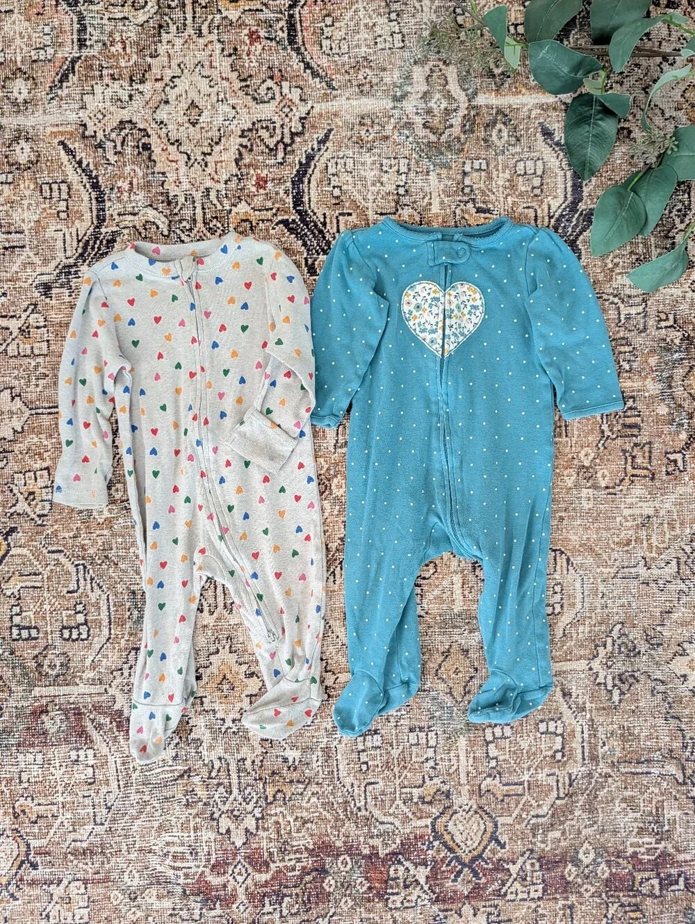 Baby girl footed sleeper bundle 6-9m