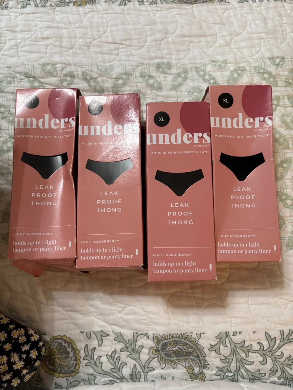 Leak Proof Thong - Pink - XL all 4 bundles New # in original box’s