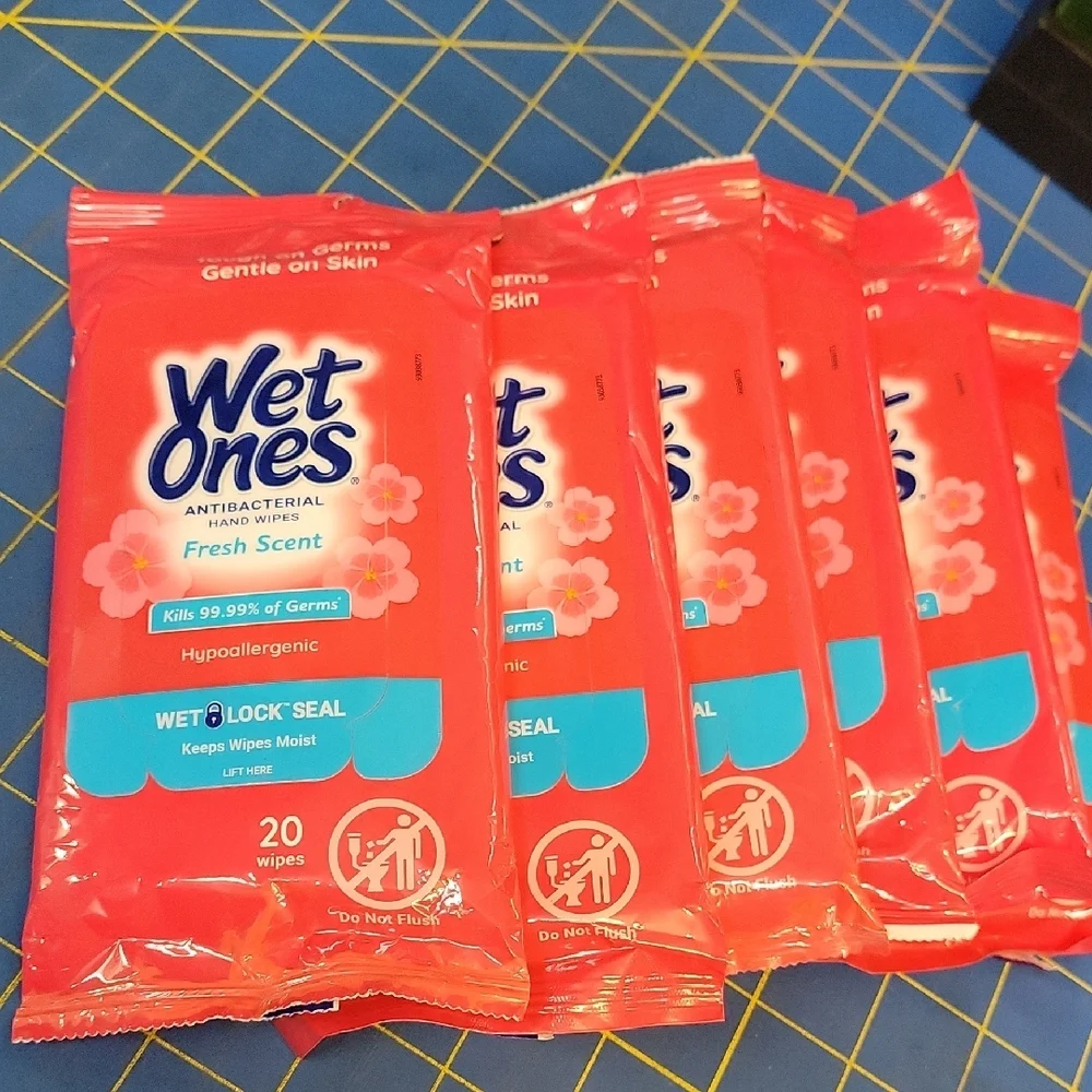 Wet Ones Fresh Scent Antibacterial Wipes 20ct Set of 6 Packages