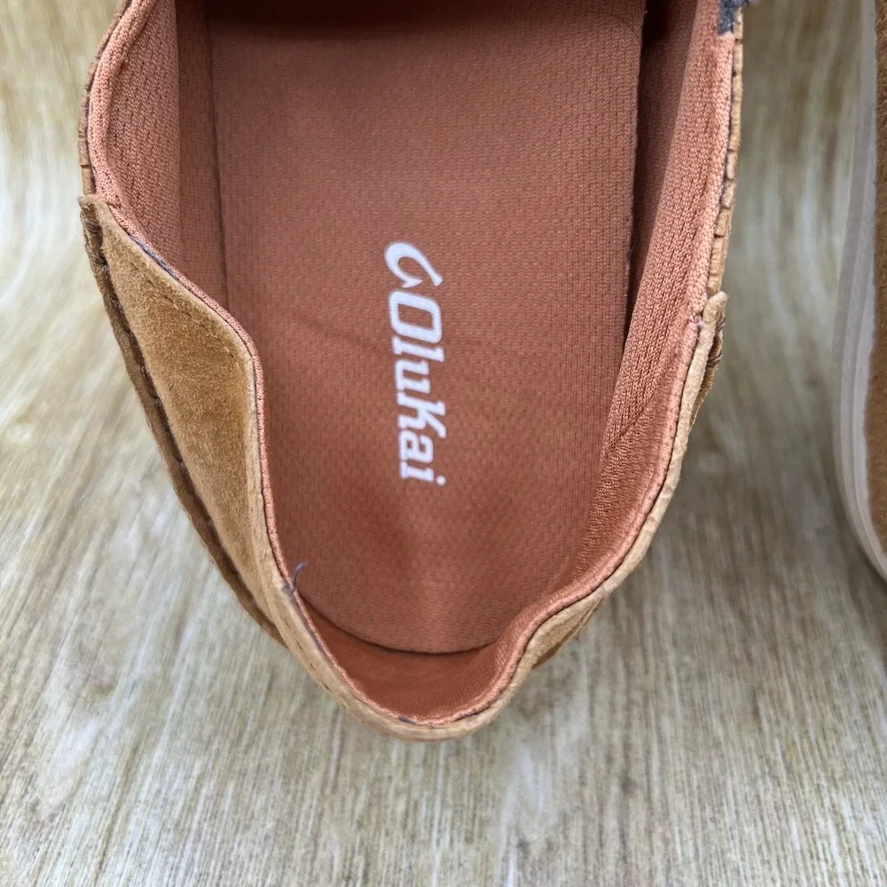 OluKai Pahono Slip On Men's Size 11 Brown Suede Perforated Loafers 10217-ARKH