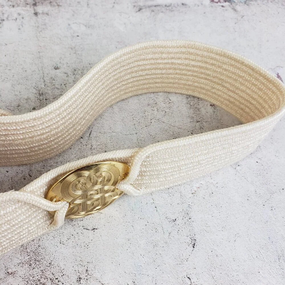 Vintage Wide Belt Woven Rope Art Deco Bohemian Adjustable Length