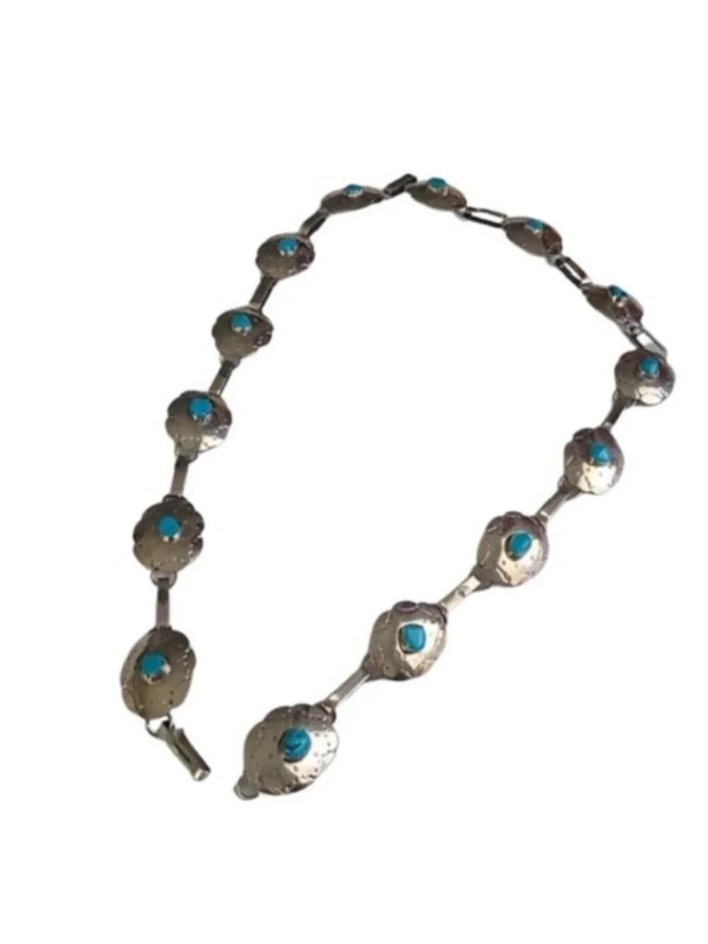 Vintage Sterling Silver Turquoise Concho Belt STERMEX 39