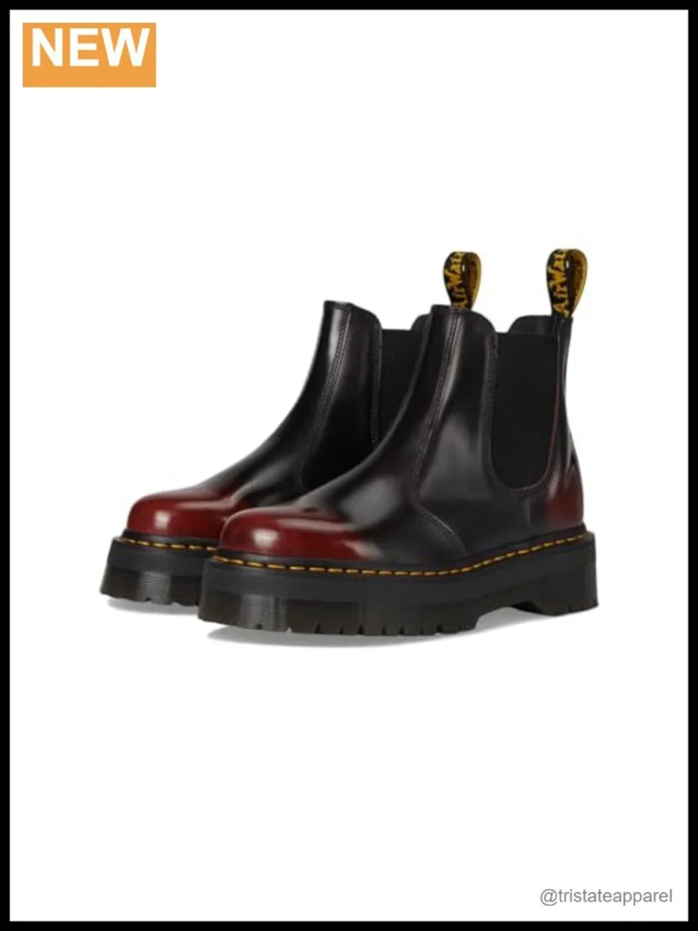 Dr. Martens 2976 Quad Chelsea Boots Leather Platform Ankle Boots