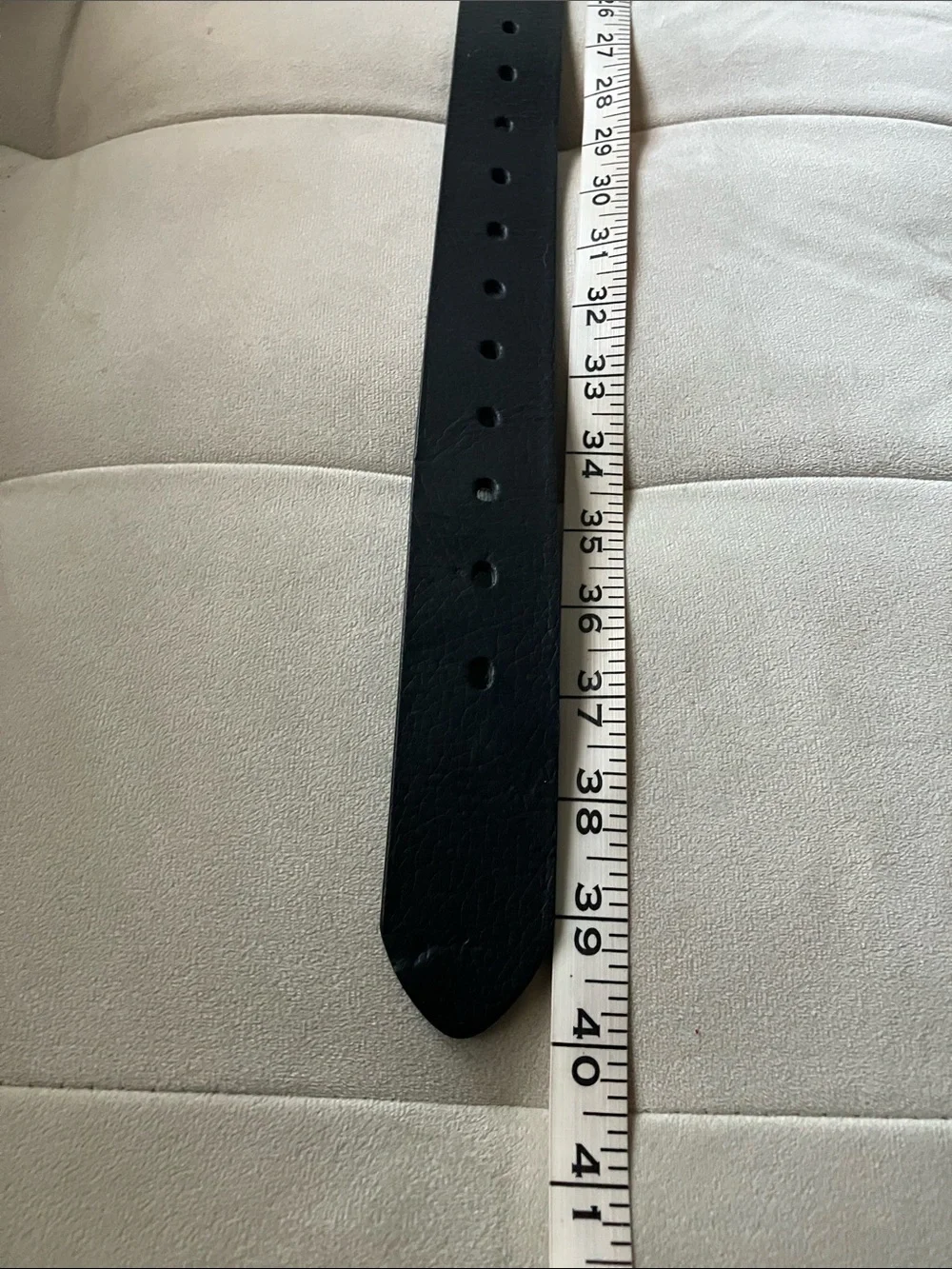 Dickies Black Leather Belt with Distressed Silver Buckle