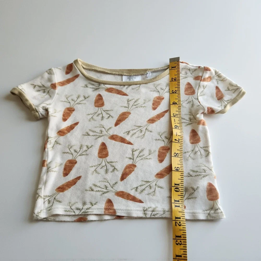 Kids 4T Bamboo Viscose Carrot Print Short Sleeve Top‎