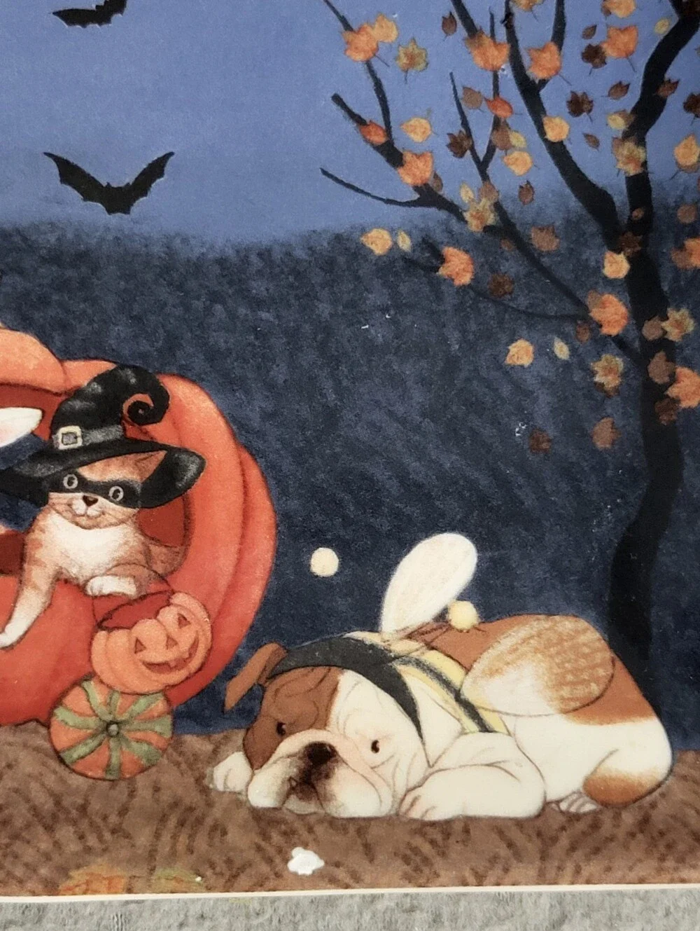Pier 1 Park Avenue Puppies Halloween Serving Tray Dogs Cats Pumpkins 14