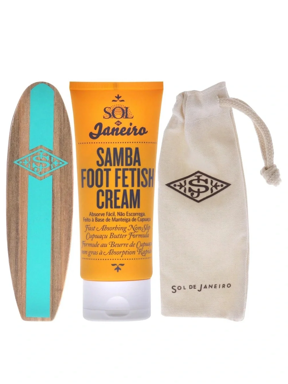 Sol de Janeiro Samba Foot Fetish Cream Set with Turquoise File and Cream Pouch