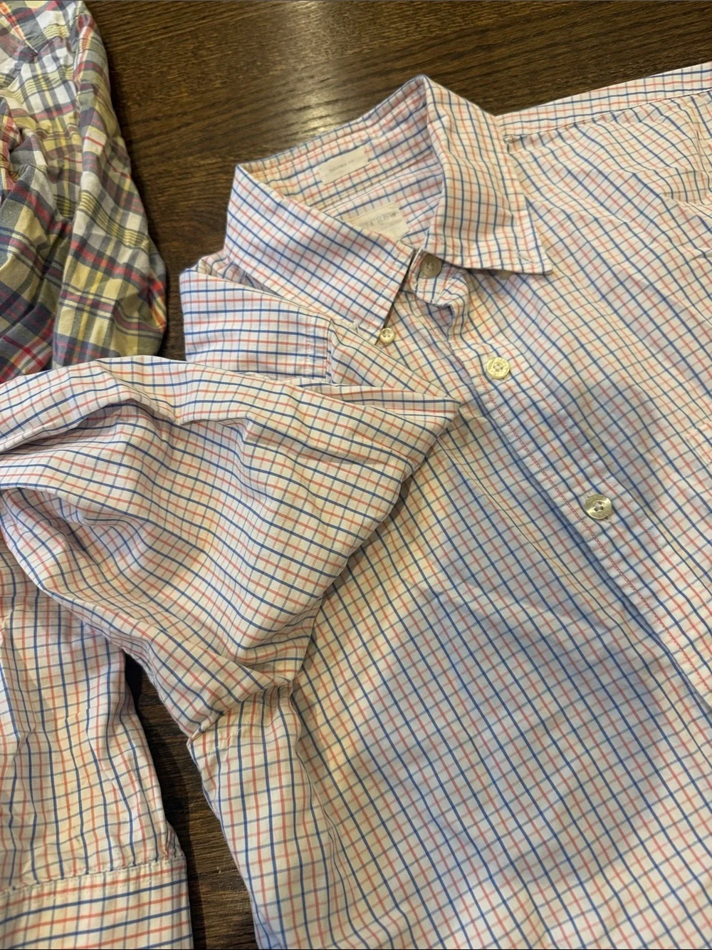 Men's Long-Sleeve Button-Down Plaid Shirt - Blue/Purple j.crew medium bundle
