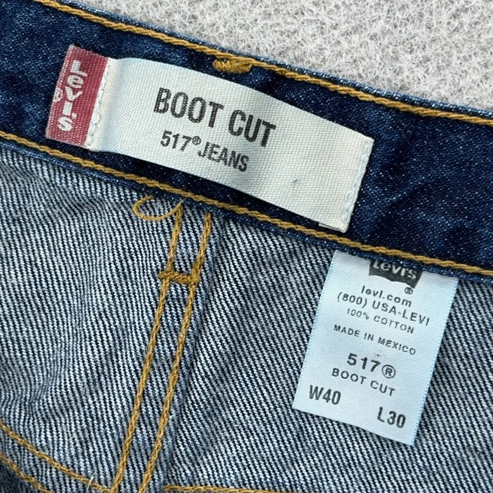 Vintage Levis 517 Jeans Men 40x30 Bootcut Dark Wash Y2K 2000s 100% Cotton