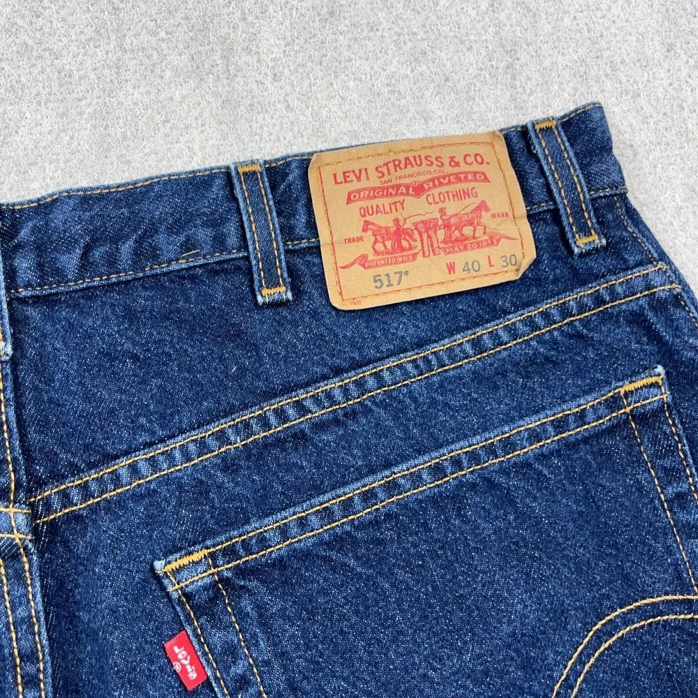 Vintage Levis 517 Jeans Men 40x30 Bootcut Dark Wash Y2K 2000s 100% Cotton