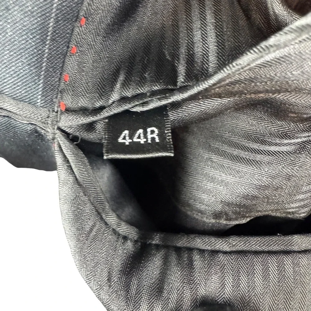 Vinci Mens Pinstripe Suit Jacket Blazer Charcoal Gray 3 Button‎ 44R