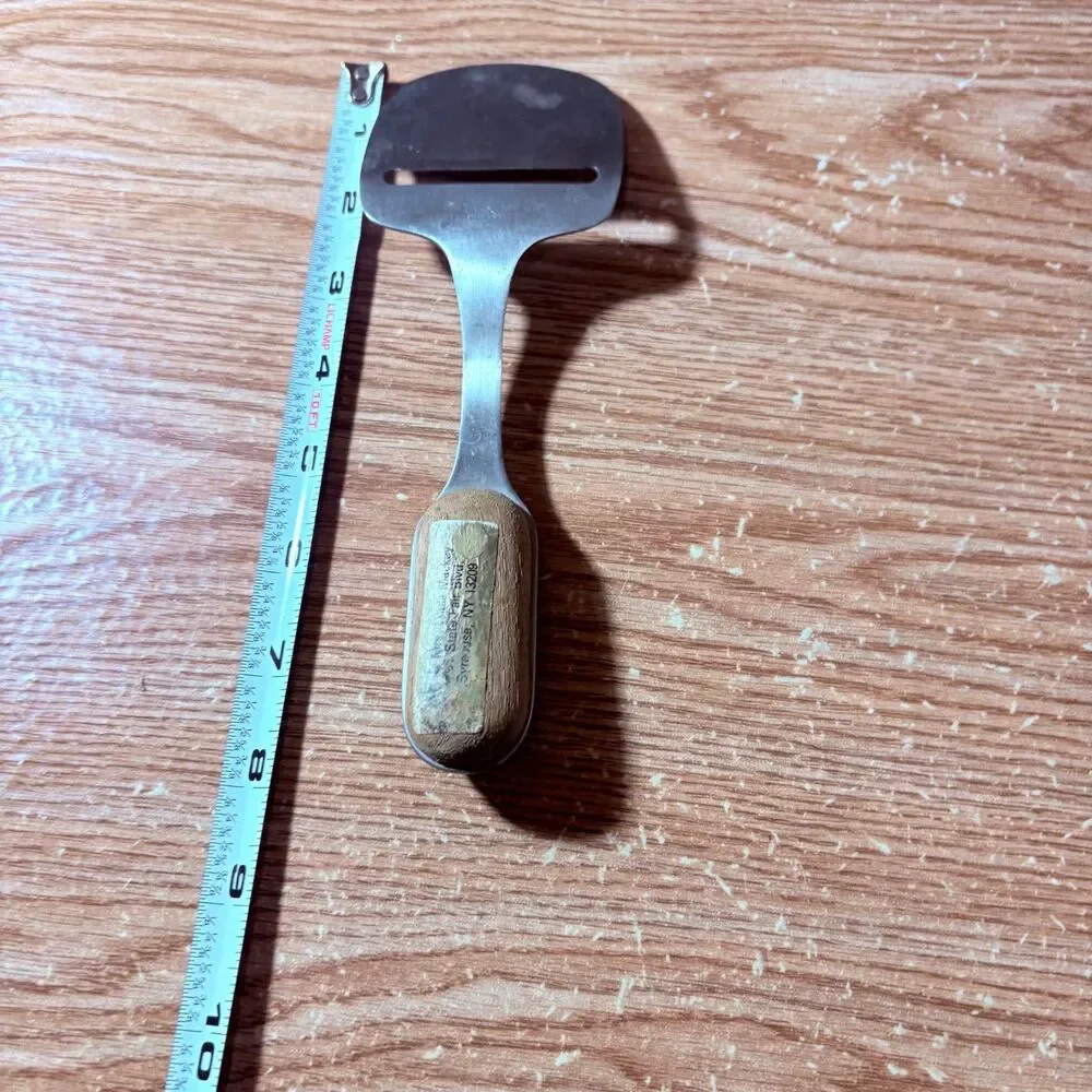 Dolphin Teak Wood Cheese Slicer Serving Piece Modern Mid Century Mod