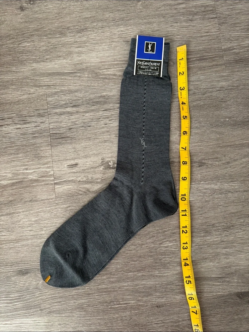 Vintage Yves Saint Laurent Navy Men’s Dress Sock in Original Sealed Box