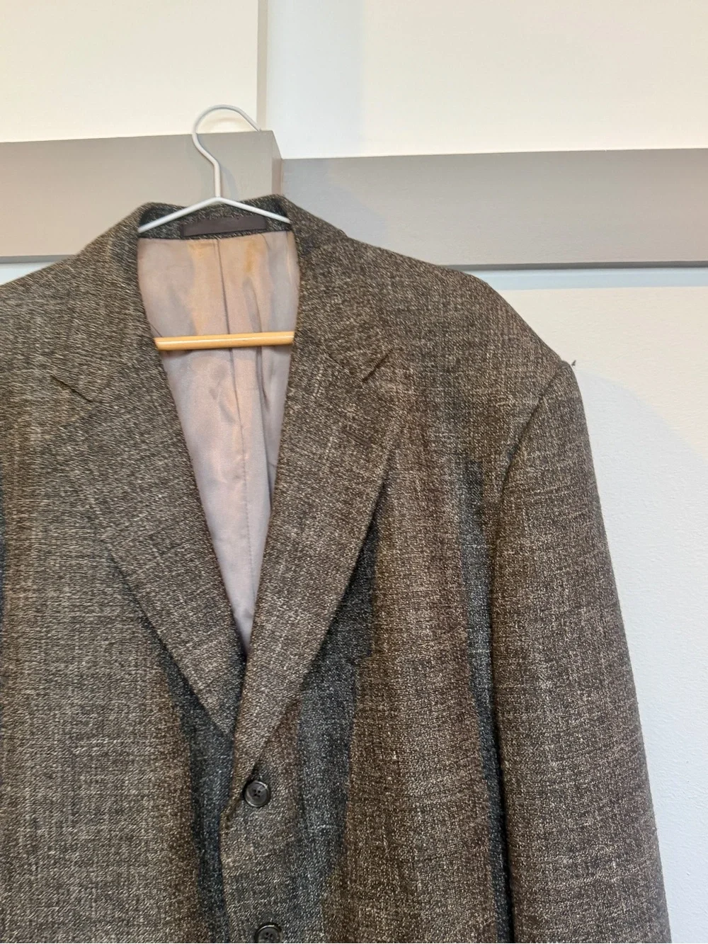 Vintage Monsieur by Givenchy Brown Textured Wool Blend Blazer