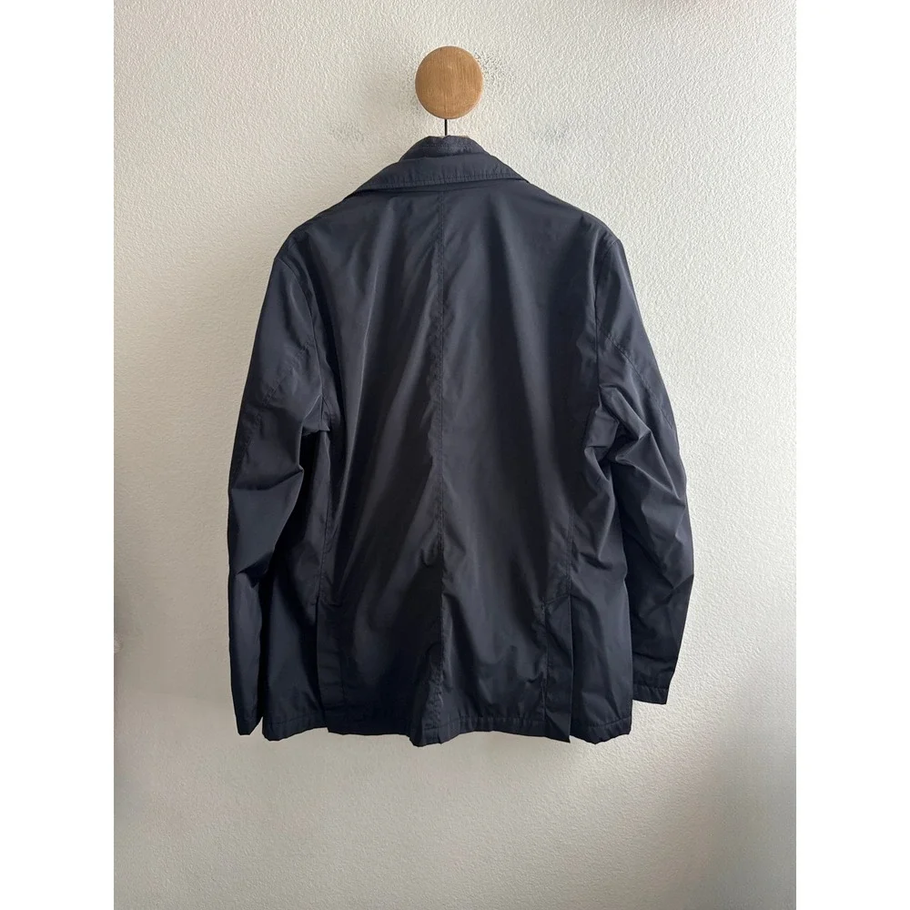 Massimo Dutti Mens Navy Blue Technical Blazer with Removable Bib Jacket