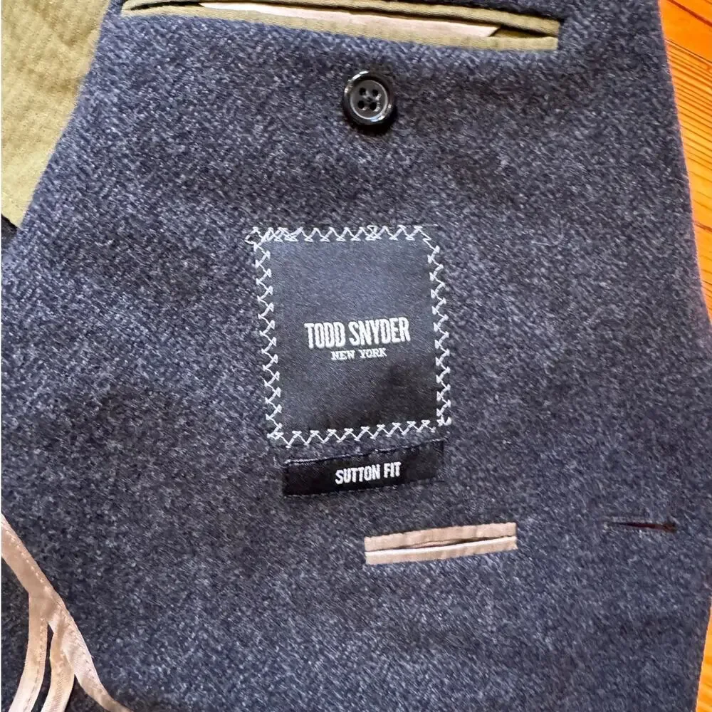 Todd Snyder Sutton Fit Grey Herringbone Blazer