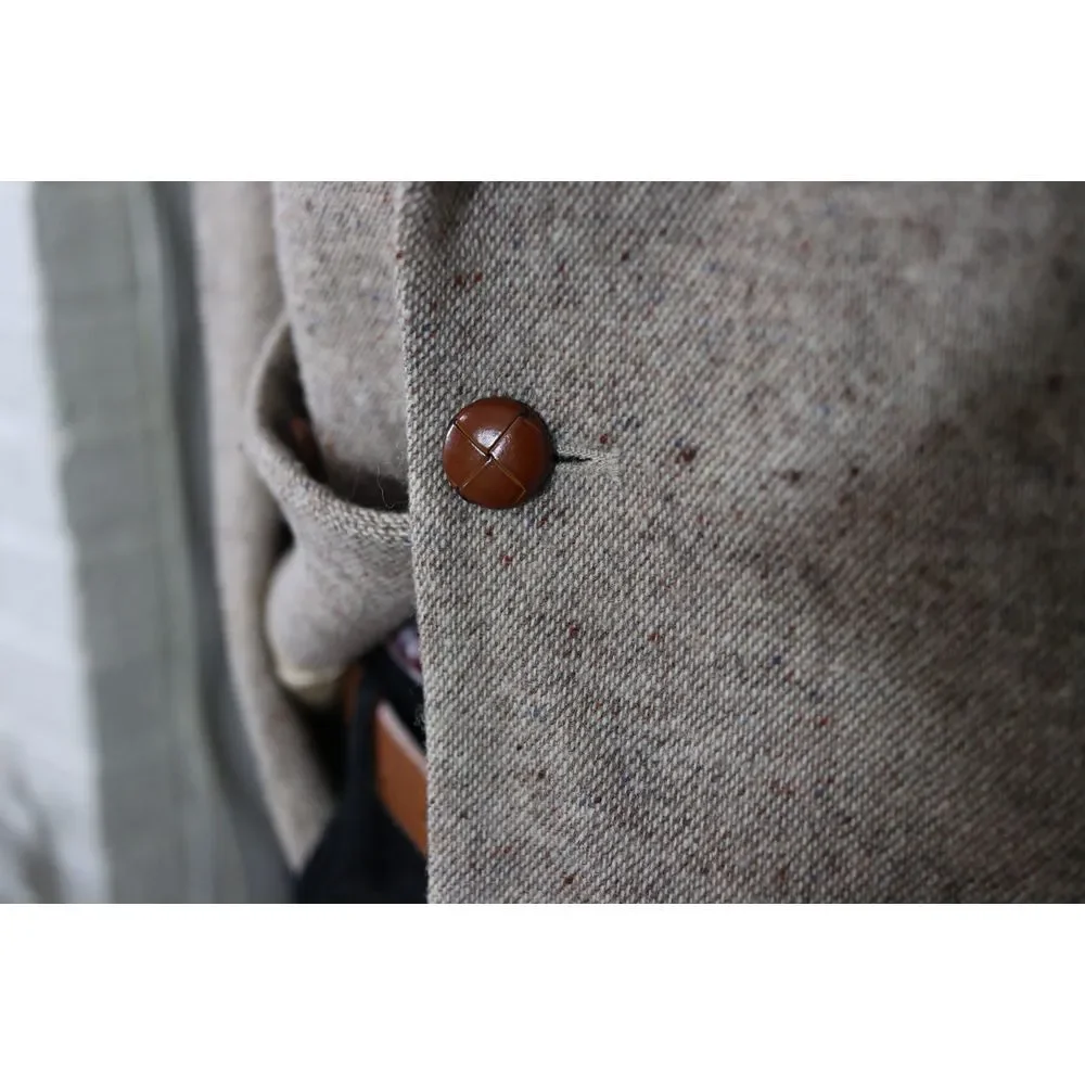 VTG Farah Men's‎ Blazer Jacket Two Button Beige Wool Elbow Patch Size 46 Long